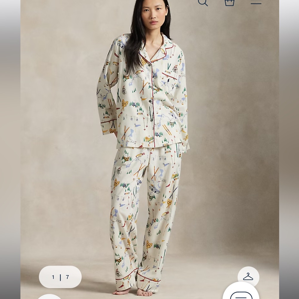 Polo by Ralph Lauren Flannel Printed Long-Sleeve Pajama Set
